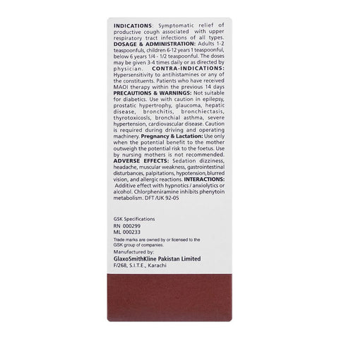 GSK Piriton Expectorant Linctus, Sugar-Free, 120ml product image 3 - Bolanclinic