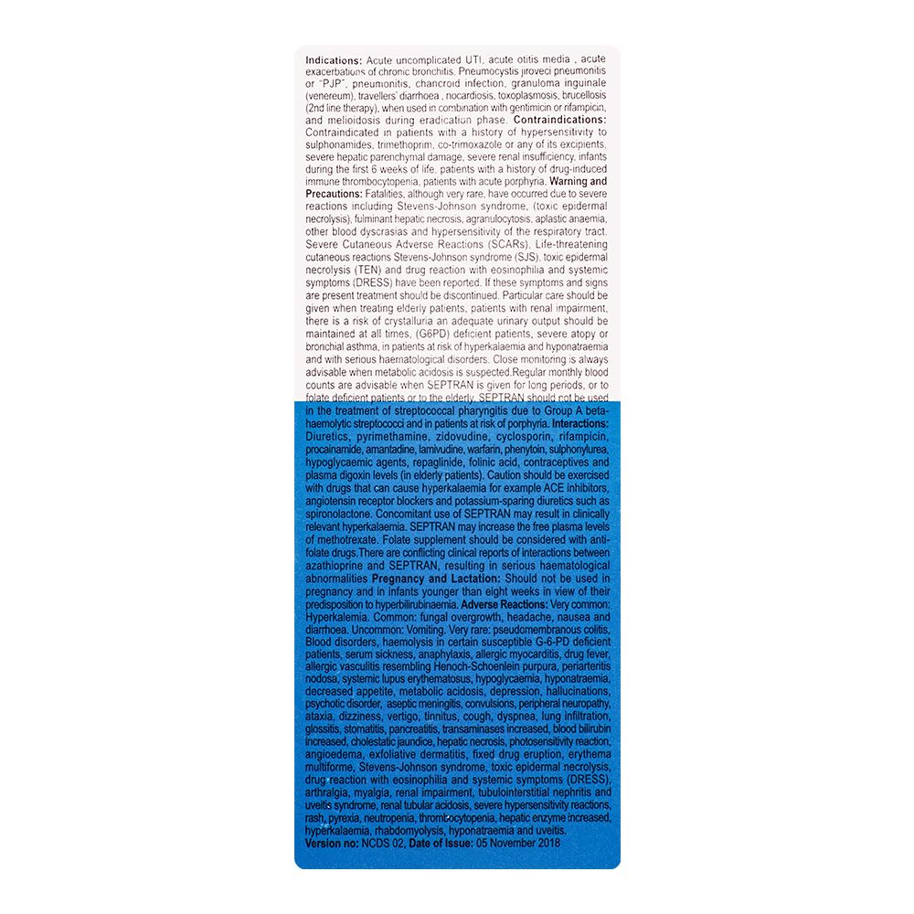 GSK Septran Paediatric Suspension, 50ml product image 3 - Bolanclinic