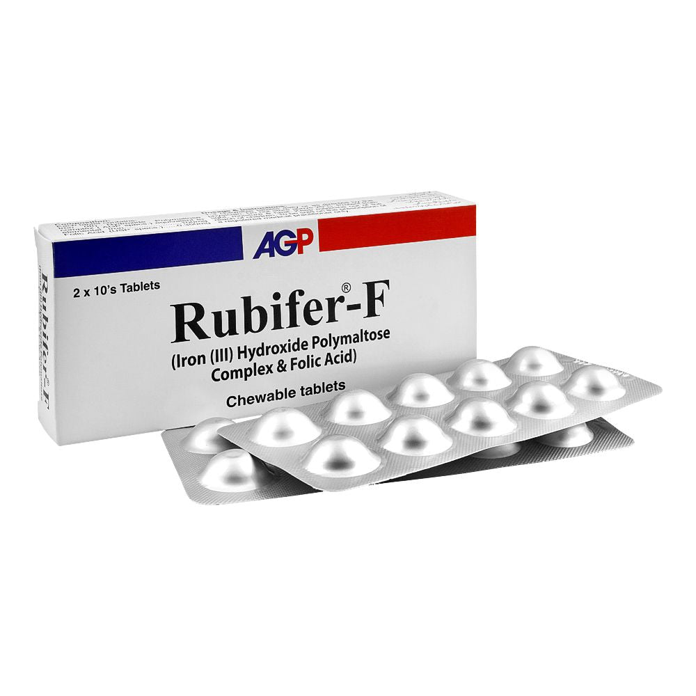 AGP Pharma Rubifer-F Chewable Tablets, 20-Pack product image - Bolanclinic