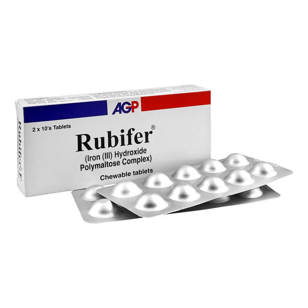 AGP Pharma Rubifer Chewable Tablets, 20-Pack product image - Bolanclinic