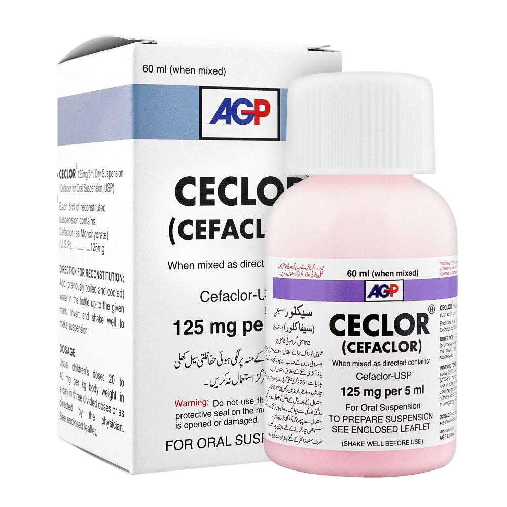 AGP Pharma Ceclor Suspension, 125mg/5ml, 60ml product image - Bolanclinic