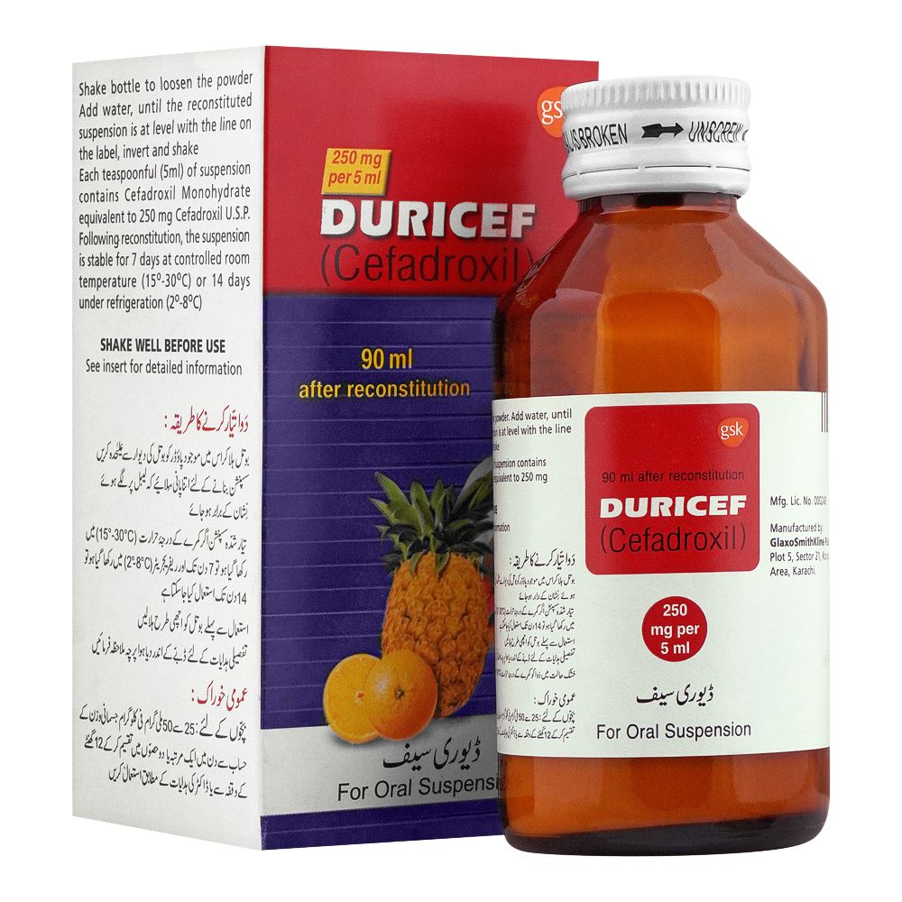 GSK Duricef Oral Suspension, 250mg/90ml product image - Bolanclinic
