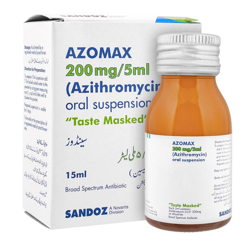 SANDOZ Azomax Oral Suspension, 200mg/5ml, 15ml product image - Bolanclinic