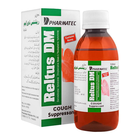 Pharmatec Reltus DM Cough Syrup, 120ml product image - Bolanclinic