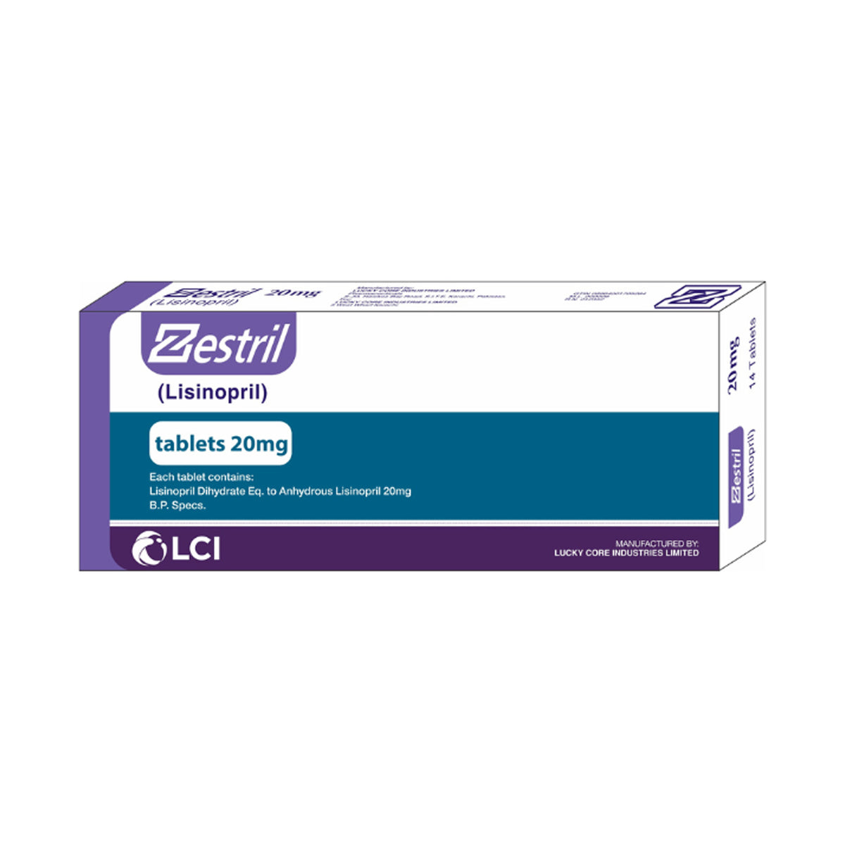 LCI Pharmaceuticals Zestril Tablet, 20mg, 14-Pack product image - Bolanclinic