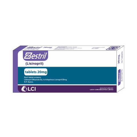 LCI Pharmaceuticals Zestril Tablet, 20mg, 14-Pack product image - Bolanclinic