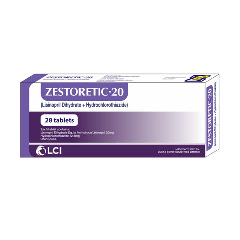 LCI Pharmaceuticals Zestoretic Tablet, 20mg, 28-Pack product image - Bolanclinic