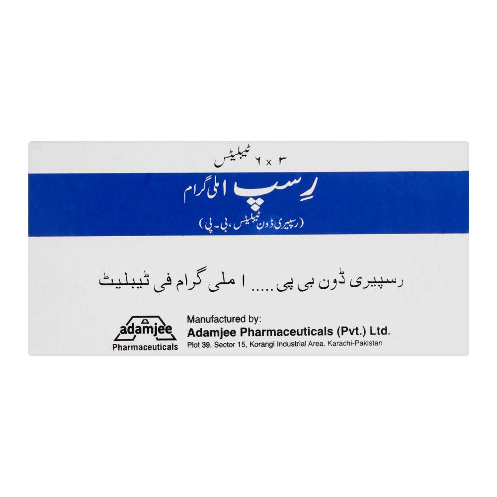 Adamjee Pharmaceuticals Risp Tablet, 1mg, 18-Pack product image 2 - Bolanclinic