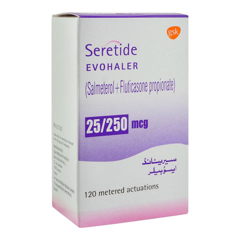 GSK Seretide Evohaler, 25/250mcg, 120 Metered Actuations product image - Bolanclinic