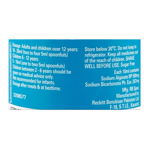 Reckitt Gaviscon Liquid, 120ml product image 4 - Bolanclinic