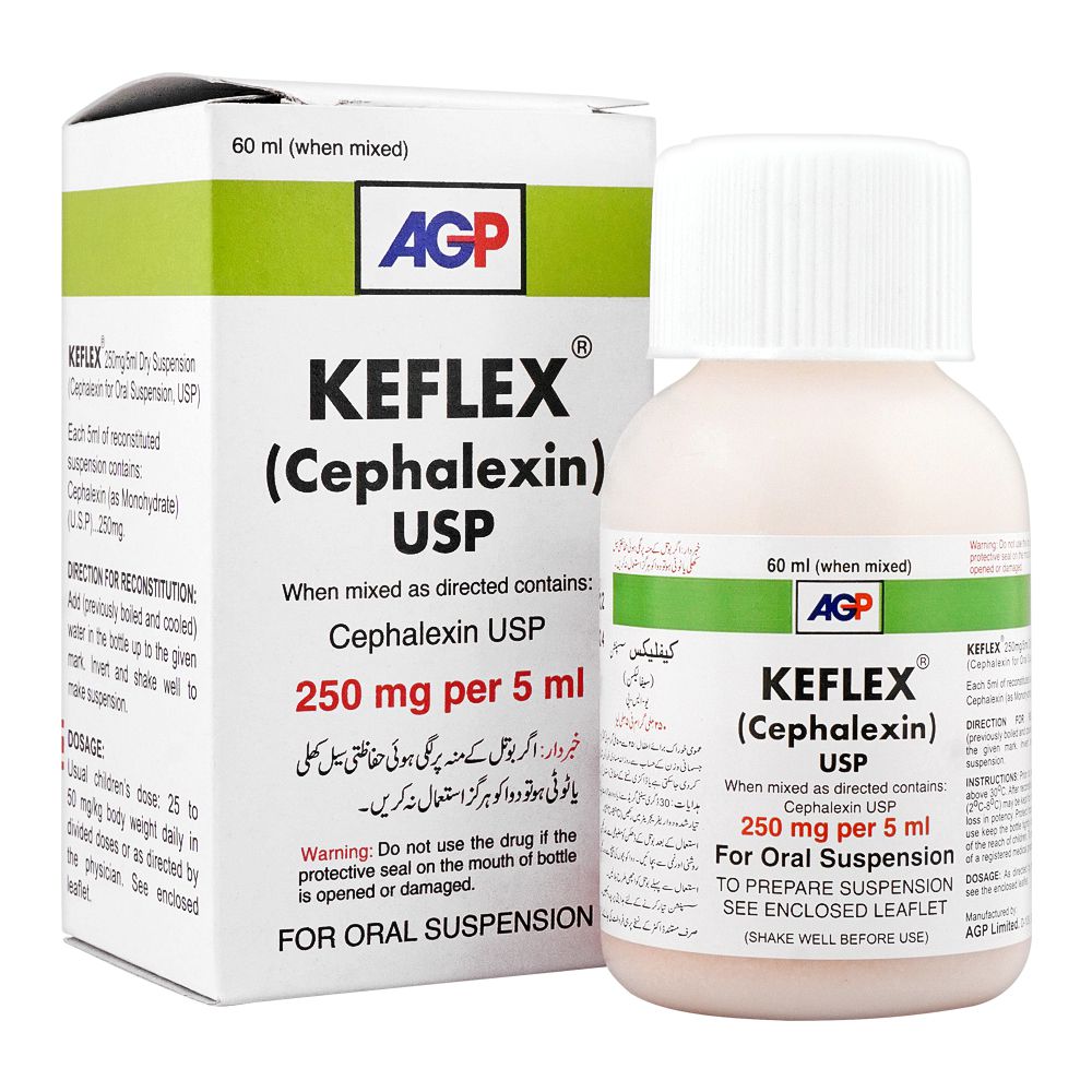 AGP Pharma Keflex Oral Suspension, 250mg/5ml, 60ml product image - Bolanclinic