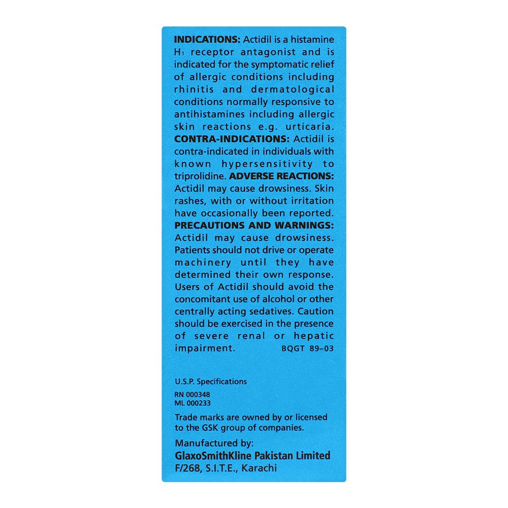 GSK Actidil Elixir Syrup, 60ml product image 3 - Bolanclinic