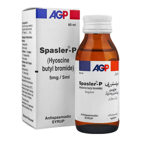 AGP Pharma Spasler-P Syrup, 5mg/5ml, 60ml product image - Bolanclinic