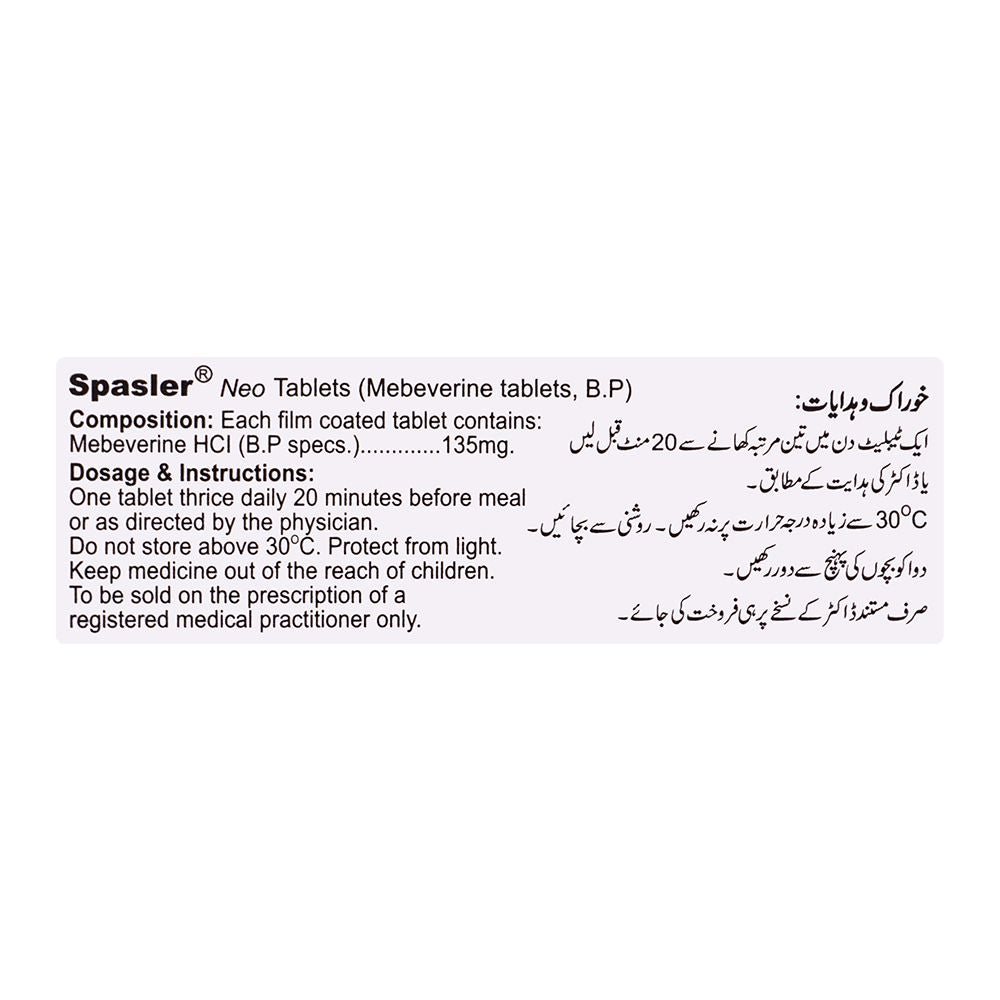 AGP Pharma Spasler Neo Tablet, 1-Strip product image 4 - Bolanclinic