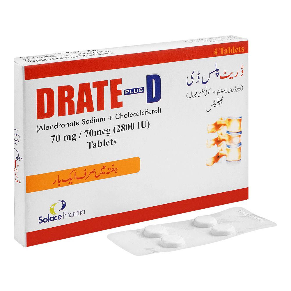 S. J. & G. Drate Plus D Tablet, 70mg/70mcg, 2800IU, 4-Pack product image - Bolanclinic