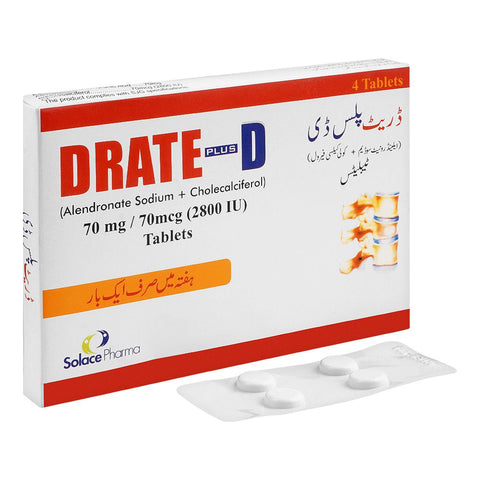 S. J. & G. Drate Plus D Tablet, 70mg/70mcg, 2800IU, 4-Pack product image - Bolanclinic