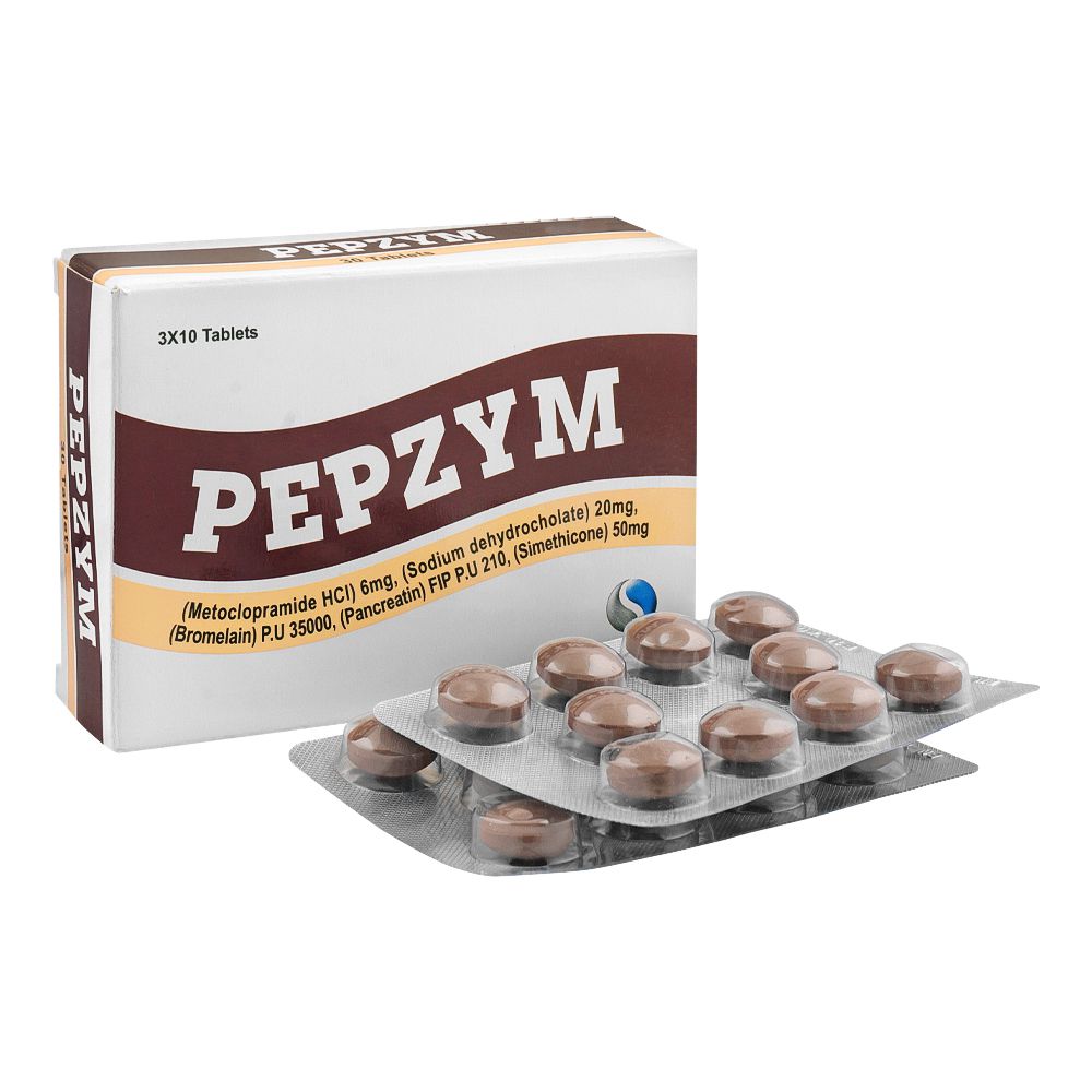 Shaigan Pharmaceuticals Pepzym Tablet, 20mg/50mg, 30-Pack product image - Bolanclinic