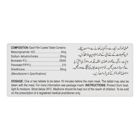 Shaigan Pharmaceuticals Pepzym Tablet, 20mg/50mg, 30-Pack product image 3 - Bolanclinic