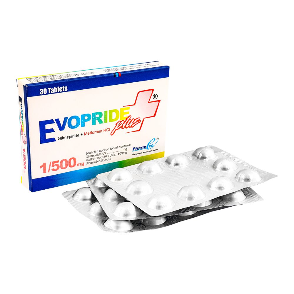 PharmEvo Evopride Plus Tablet, 1/500mg, 30-Pack product image - Bolanclinic
