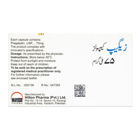 Hilton Pharma Zeegap Capsule, 75mg, 14-Pack product image 2 - Bolanclinic