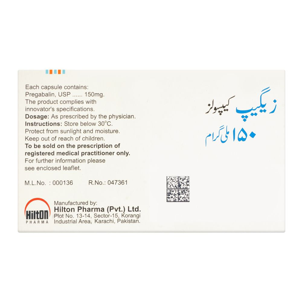 Hilton Pharma Zeegap Capsule, 150mg, 14-Pack product image 2 - Bolanclinic