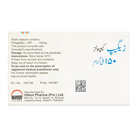 Hilton Pharma Zeegap Capsule, 150mg, 14-Pack product image 2 - Bolanclinic