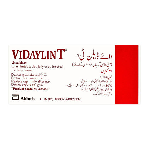 Abbott ViDaylin-T, Multivitamins Tablet For Teens, 30-Pack product image 2 - Bolanclinic