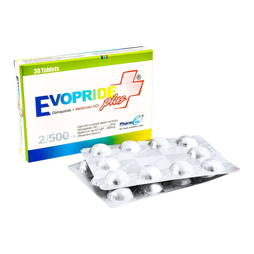 PharmEvo Evopride Plus Tablet, 2/500mg, 30-Pack product image - Bolanclinic