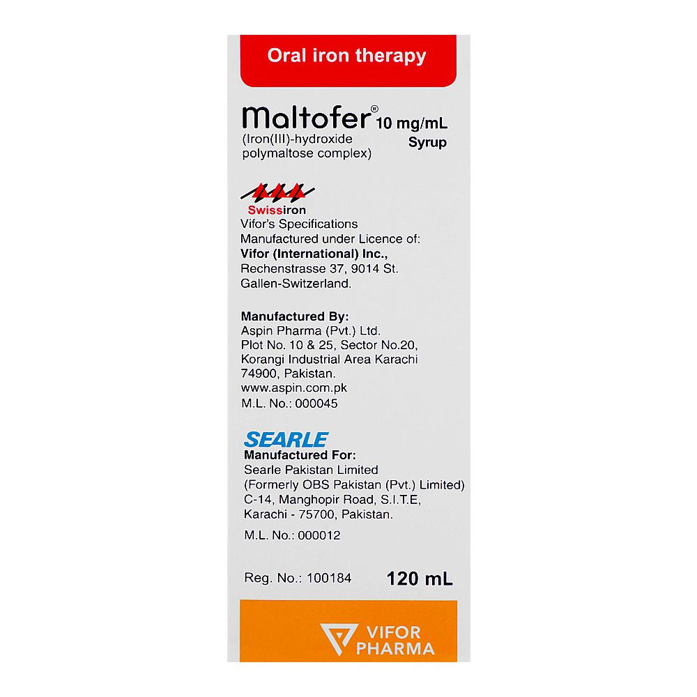 Searle Maltofer Syrup, 120ml product image 2 - Bolanclinic