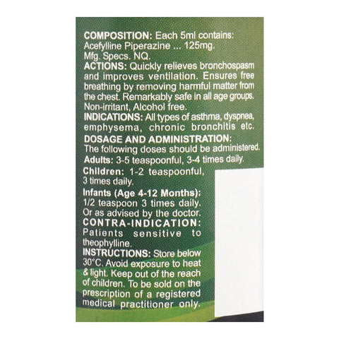 NabiQasim Acefyl Wet Cough Mucus Relief Syrup, 125ml product image 2 - Bolanclinic