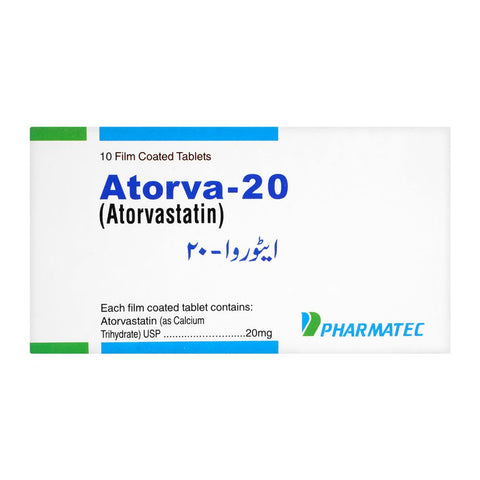 Pharmatec Atorva Tablet, 20mg, 10-Pack product image 2 - Bolanclinic