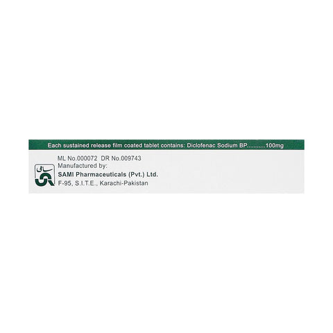 Sami Pharmaceuticals Dicloran SR 100 Tablet, 1-Strip product image 4 - Bolanclinic