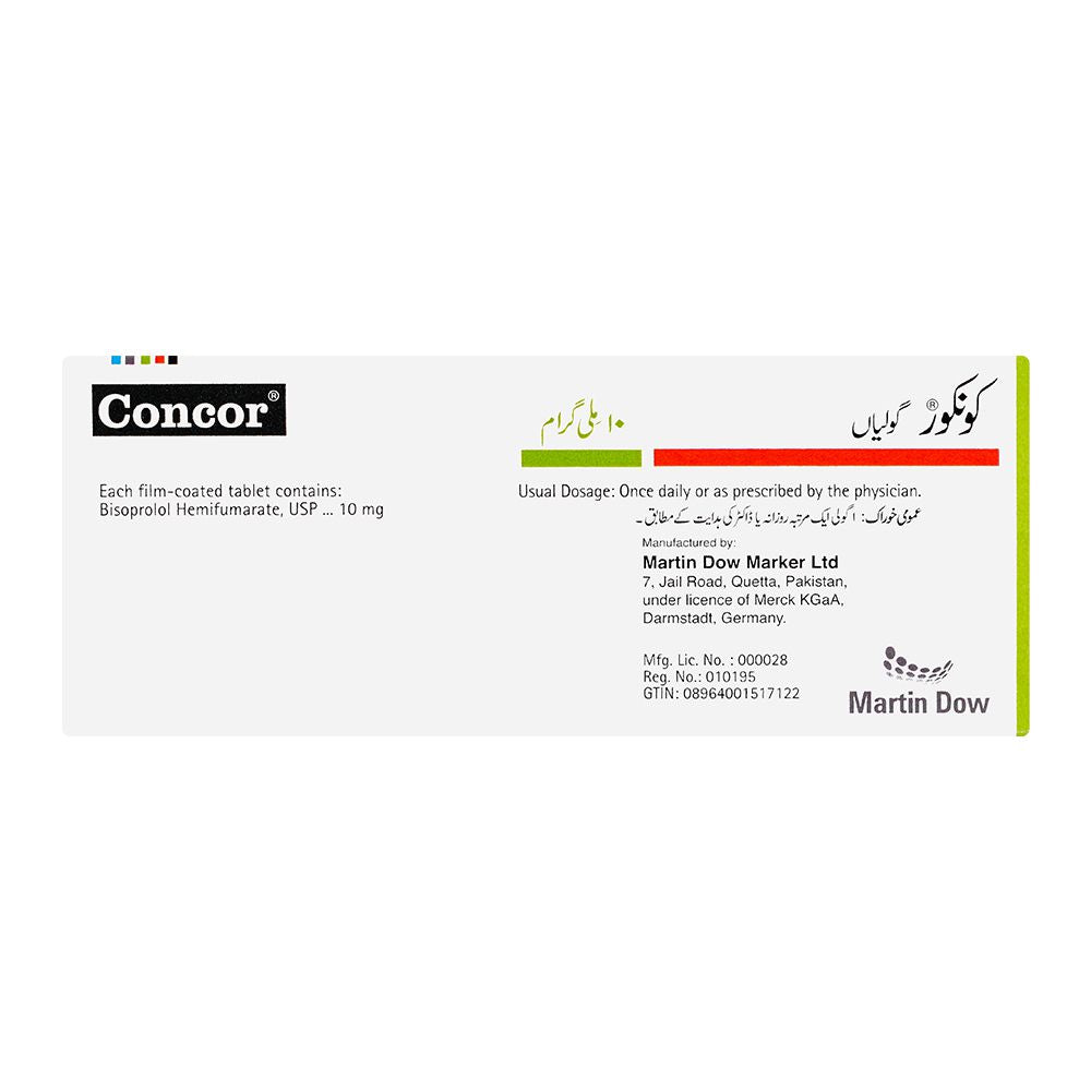 Martin Dow Concor Tablet, 10mg, 14-Pack product image 2 - Bolanclinic