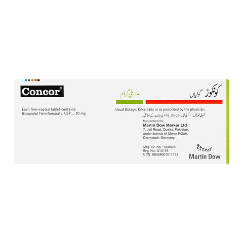 Martin Dow Concor Tablet, 10mg, 14-Pack product image 2 - Bolanclinic