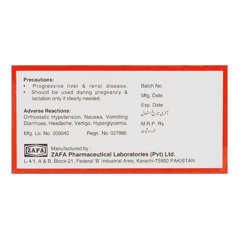 Zafa Pharmaceuticals Diuza Tablet, 25mg, 30-Pack product image 2 - Bolanclinic