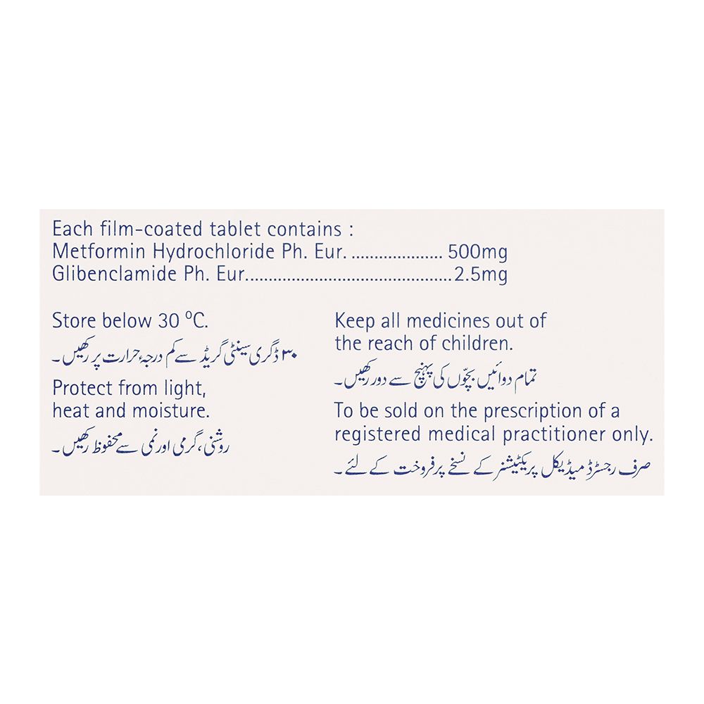 Martin Dow Glucovance Tablet, 500mg/2.5mg, 30-Pack product image 3 - Bolanclinic