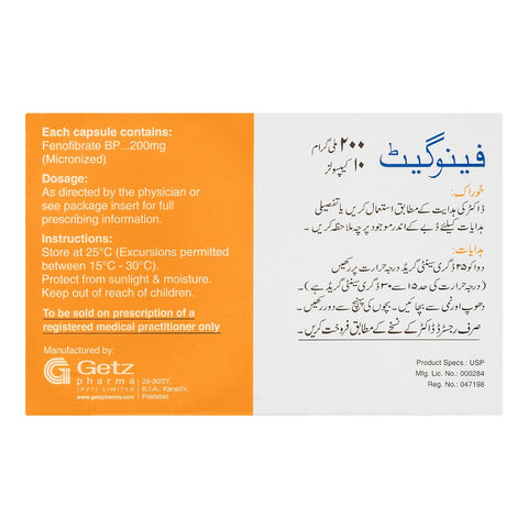 Getz Pharma Fenoget Capsule, 200mg, 10-Pack product image 3 - Bolanclinic