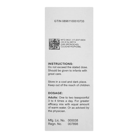 Ferozsons Laboratories Bronochol Cough Syrup, 120ml product image 4 - Bolanclinic