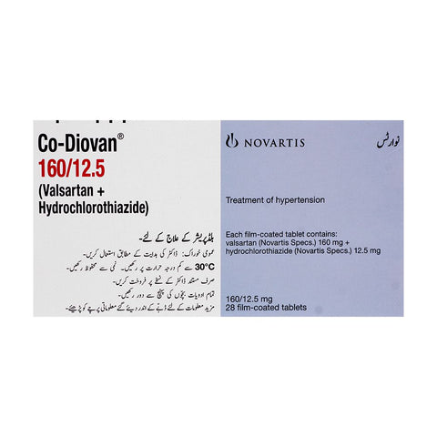 Novartis Pharmaceuticals Co-Diovan Tablet, 160mg/12.5mg, 1-Strip product image 3 - Bolanclinic