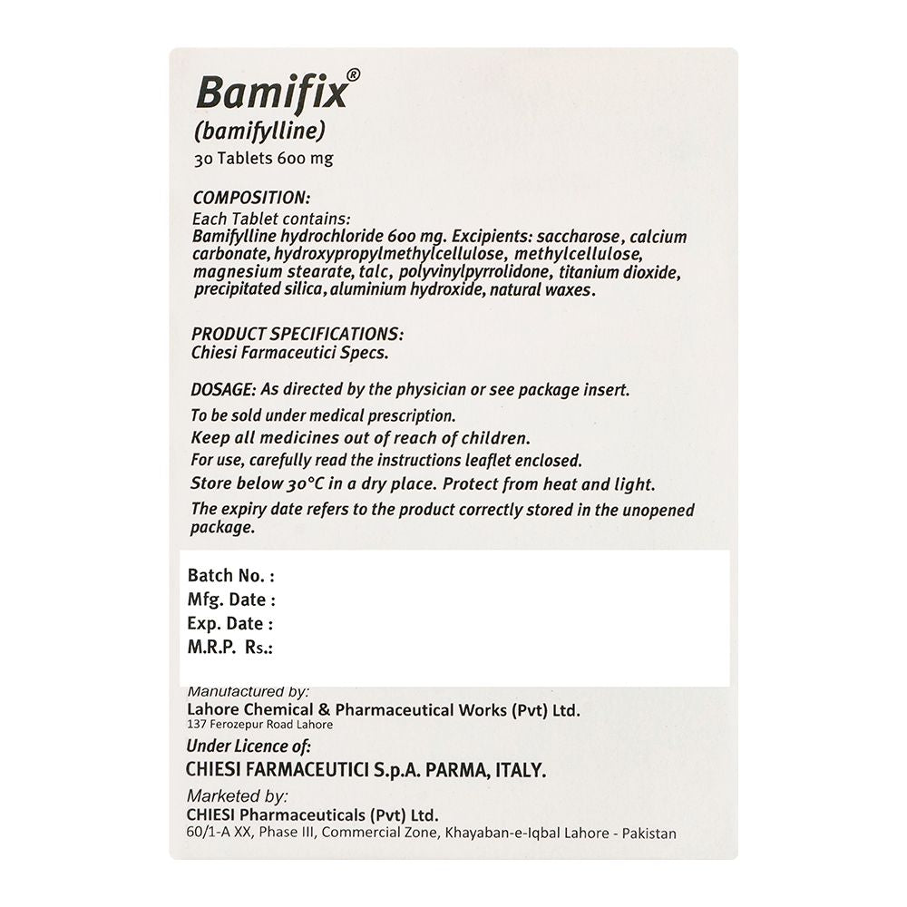 Chiesi Pharmaceuticals Bamifix Tablet, 600mg, 30-Pack product image 2 - Bolanclinic
