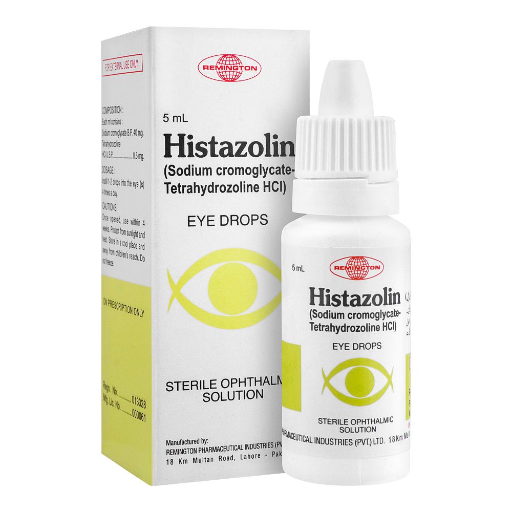 Remington Pharmaceuticals Histazolin Eye Drops, 5ml product image - Bolanclinic