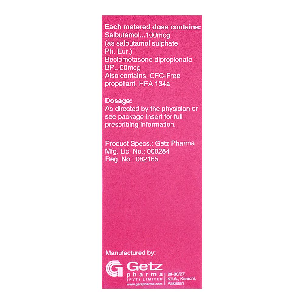 Getz Pharma Xaltide HFA Inhaler, 100mcg+50mcg, 200 Metered Doses product image 5 - Bolanclinic