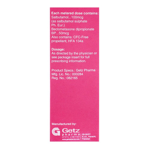 Getz Pharma Xaltide HFA Inhaler, 100mcg+50mcg, 200 Metered Doses product image 5 - Bolanclinic