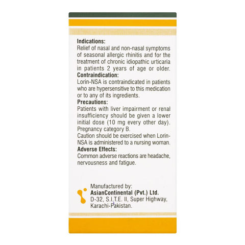 AsianContinental Lorin-NSA Syrup, 5mg/5ml, 30ml product image 2 - Bolanclinic
