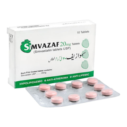 Zafa Pharmaceuticals Simvazaf Tablet, 20mg, 10-Pack product image - Bolanclinic