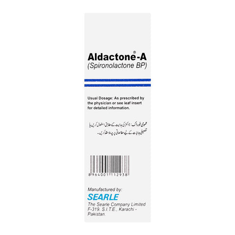 Searle Aldactone-A Tablet, 25mg, 100-Pack product image 3 - Bolanclinic