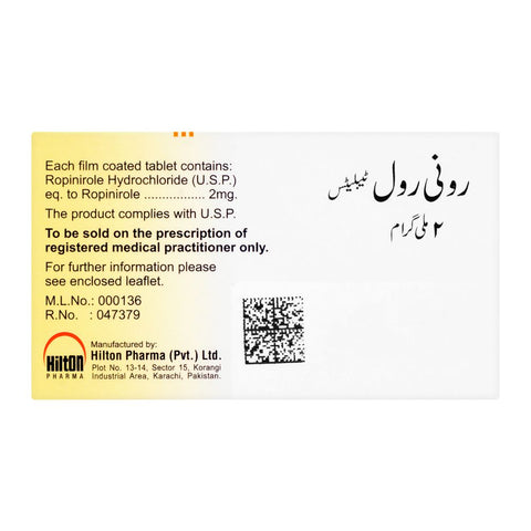 Hilton Pharma Ronirol Tablet, 2mg, 21-Pack product image 2 - Bolanclinic