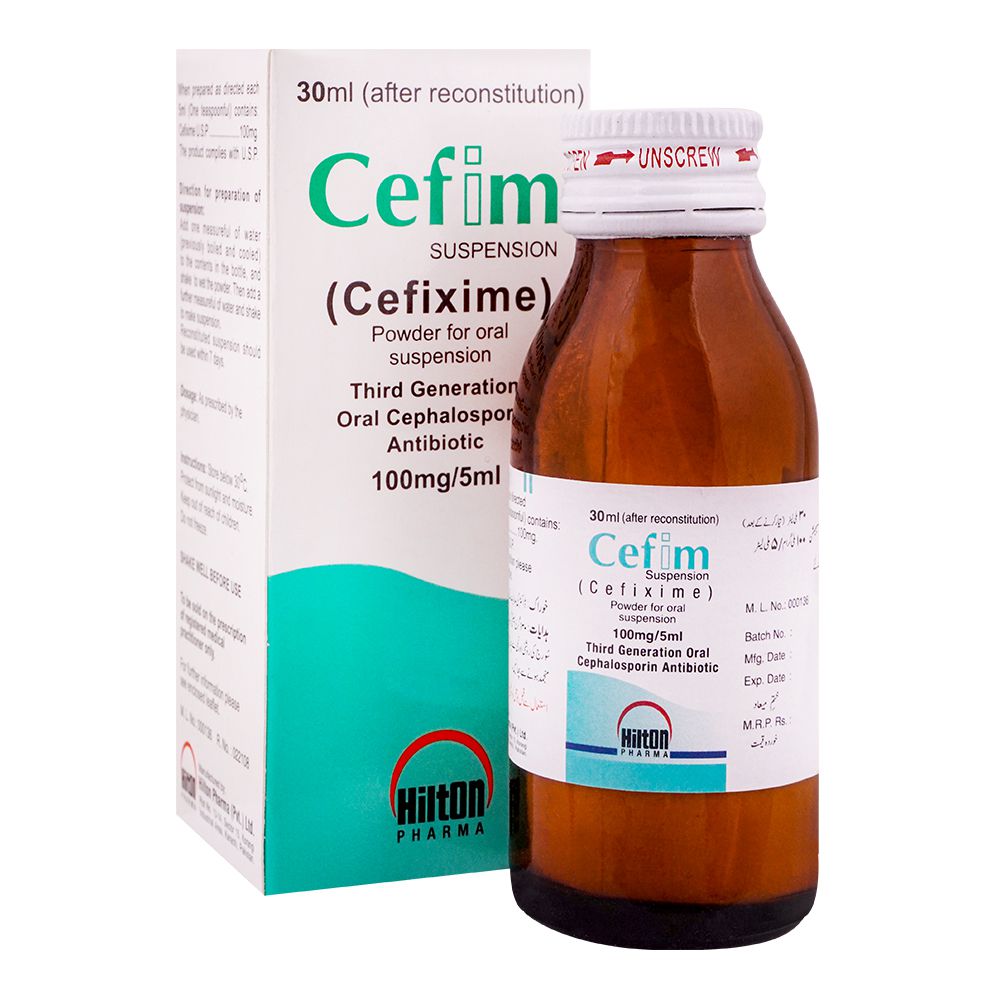 Hilton Pharma Cefim 100mg Suspension, 30ml product image - Bolanclinic