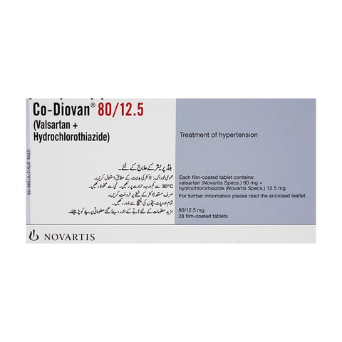 Novartis Pharmaceuticals Co-Diovan Tablet, 80mg/12.5mg, 1-Strip product image 3 - Bolanclinic