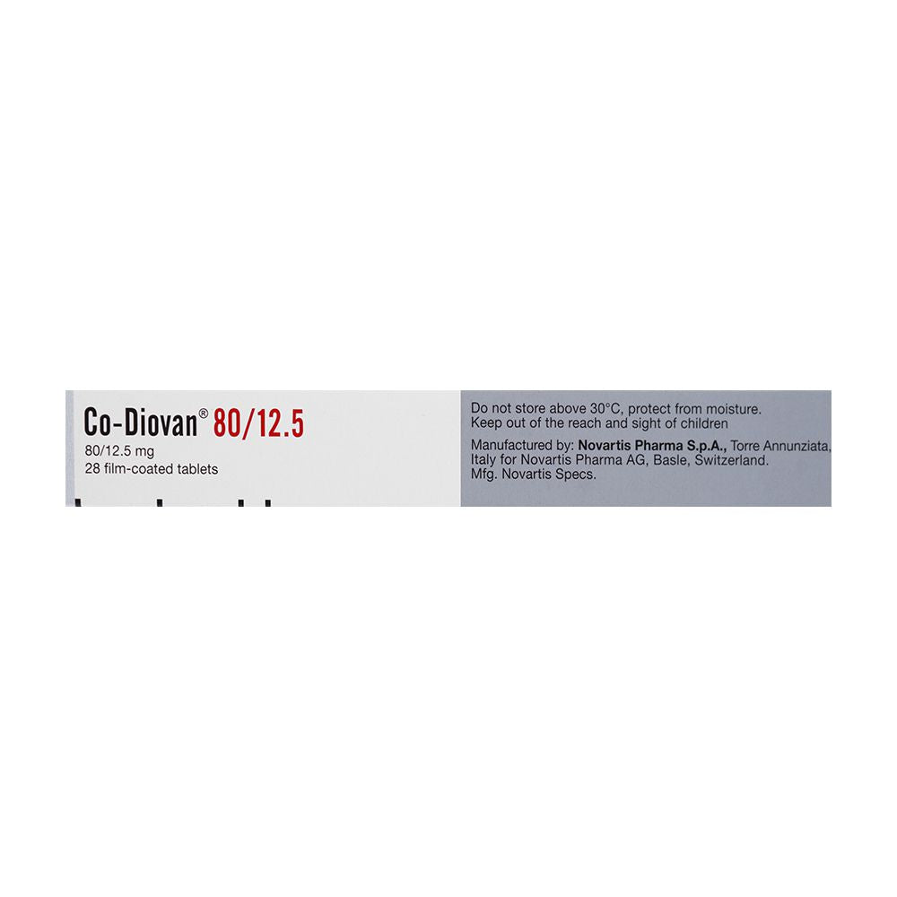 Novartis Pharmaceuticals Co-Diovan Tablet, 80mg/12.5mg, 1-Strip product image 5 - Bolanclinic